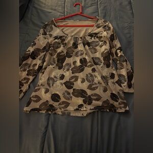 Leaf Print Women's Top